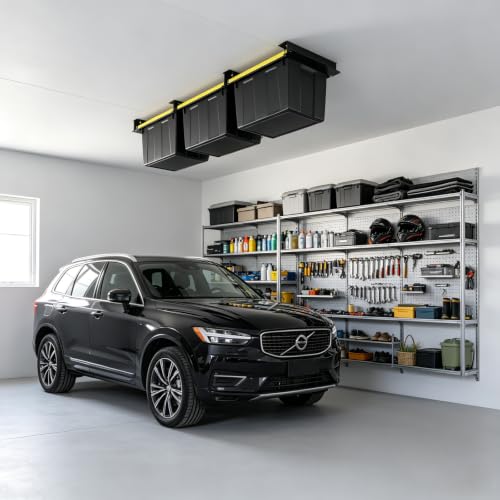 Garage Ceiling Storage Bin Rack Connectable Overhead Tote - Image 3