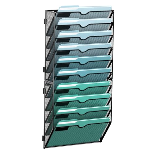 SUPEASY 10-Tier Wall File Organizer, Hanging File Holder - Image 2