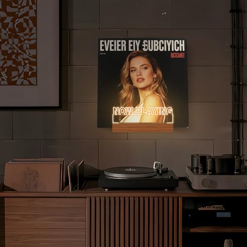 CoolGift Mart Now Playing Vinyl Record Stand Wall Mount, Light up - Image 4