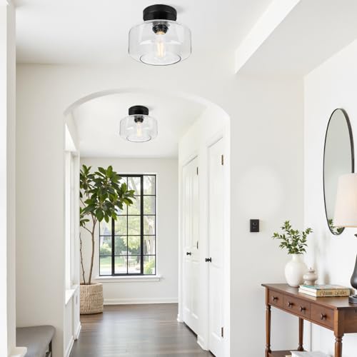 Lynnoland Industrial Farmhouse Semi Flush Mount Ceiling Light - Image 5