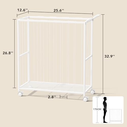 Ball Storage Bin Rolling Sports Ball Cart, White - Image 4