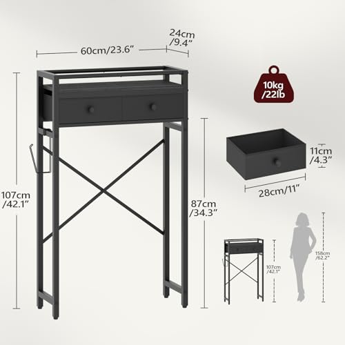 MAHANCRIS Over Toilet Storage, 2-Tier Bathroom Organizer - Image 4