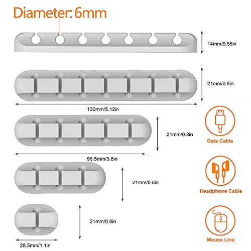 Desk Accessories for Charging Organizer - 5 Packs Grey Computer - Image 4