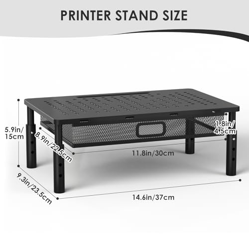 Desktop Printer Stand with Drawer,Desk Organizer for Home Office - Image 5