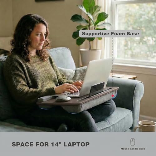 Portable Lap Laptop Desk with Pillow Cushion, Fits up to 15.6 - Image 4