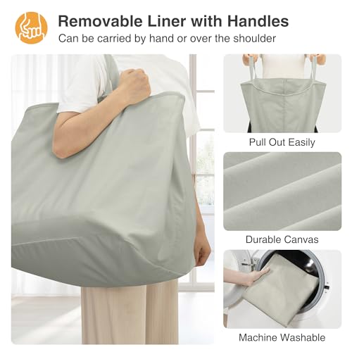 Rolling Laundry Hamper with Lockable Wheels, 29-Gallon - Image 7