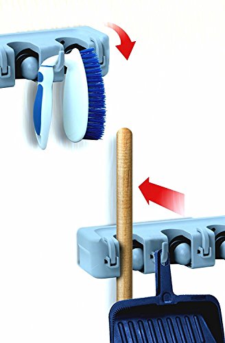 Mop & Broom organizer 3-Slots (White) - Image 3
