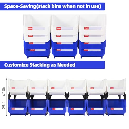 12 Packs Stackable Storage Bins, 7" x 5" x 4" Parts Bin - Image 7