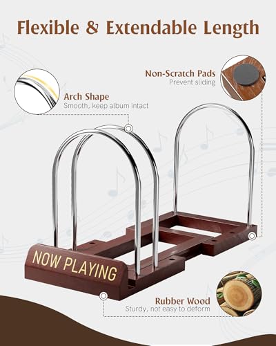 HULISEN Expandable Vinyl Record Holder, Now Playing Vinyl - Image 6