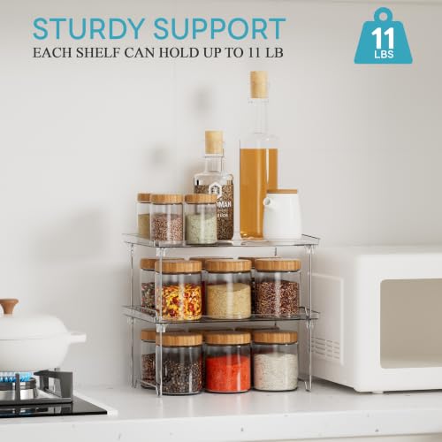 STARLATTA 2 Pcs Cabinet Organizer Shelf, Stackable Kitchen - Image 6
