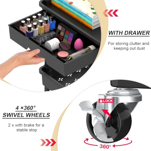 Goovilla 3 Tier Rolling Utility Cart Organizer - Image 3