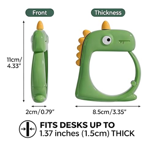 Cute Dinosaur Desk Hook – Heavy Duty 11 Lbs Bag Hanger-Pink 2Pack - Image 3