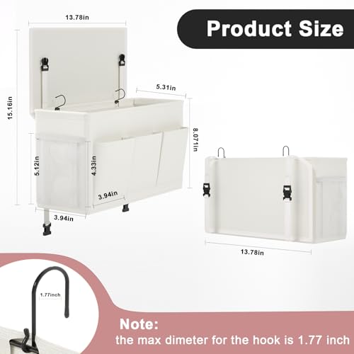Bedside Caddy Storage Organizer for Bed Rails, Bed Caddy with 6 - Image 3