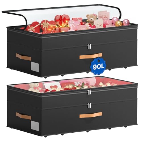 Under Bed Storage with Wheels, 2-Pack Underbed Storage Containers - Image 2