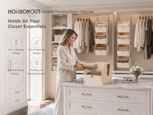Homsorout Hanging Closet Organizer, Modular 4-in-1 Hanging - Image 3