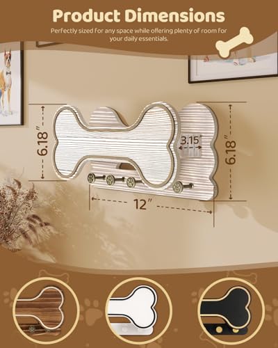 MTERSN Dog Leash Holder for Wall with Key Hooks for Dog - Image 7