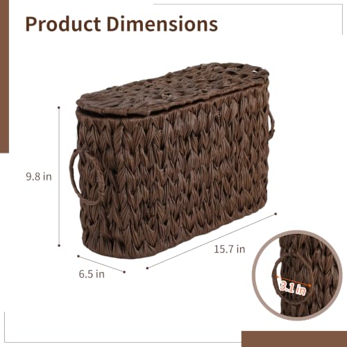 Toilet Paper Storage Basket, 15.7 x 6.5 x 9.8 in Plastic Woven - Image 6