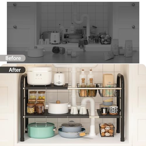Expandable Under Sink Organizer, 2 Tier Under Sink Shelf - Image 6