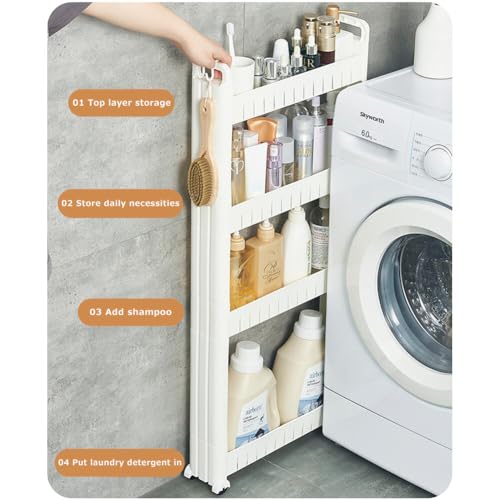 3.54 Slim Storage Cart Durable Bathroom Organizer Slide Out - Image 6