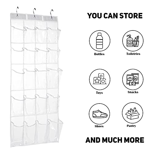 HomeRoots 2 Pack Minimalist Clear Over the Door Organizer with 20 - Image 4