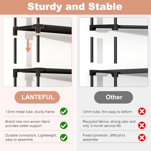 LANTEFUL 10 Tiers Shoe Rack 50 Pairs Large Capacity Tall Shoe - Image 7