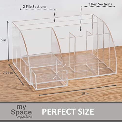 My Space Organizers Clear Acrylic Desk Oganizer, 9 C | All Products - Image 5