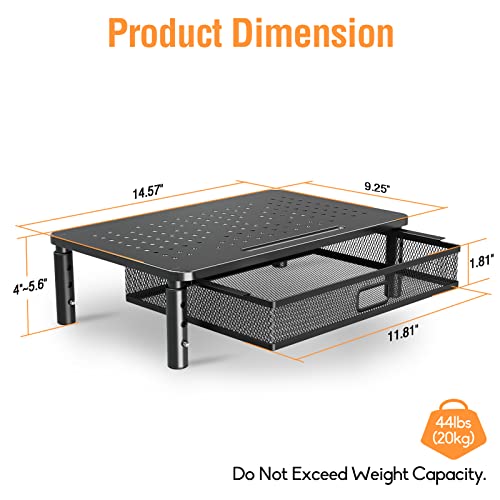 ELIVED 2 Pack Monitor Stand Riser with Metal Drawer, 3 - Image 3