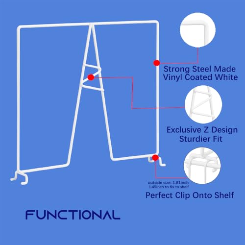 Wire Shelf Dividers, White, 12" Deep, 12" Height, 8 Pack - Image 4