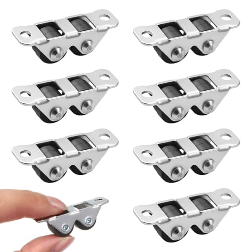 8 Pcs Low Profile Small Casters, 1/2 Inch Small Double Roller - Image 1