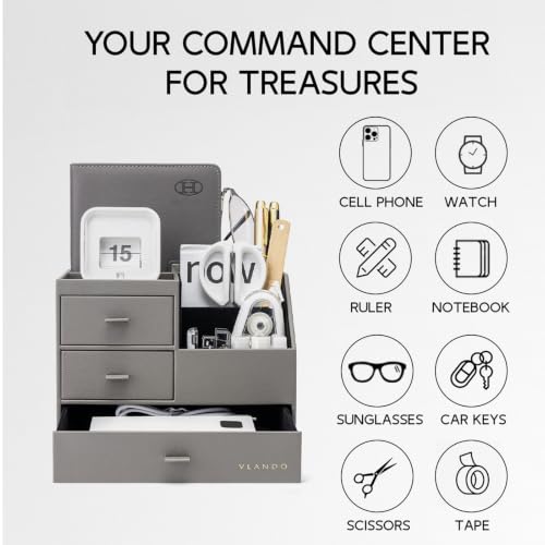 VLANDO Desk Organizer,PU Leather Office Storage with | All Products - Image 3