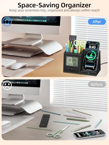5-in-1 Pen Holder with Wireless Charger, Desk Organizer - Image 7