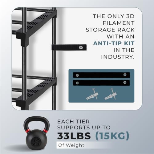 Holds 54 x 1kg Spools, Upgraded 9-Tier 3D Filament Storage - Image 7