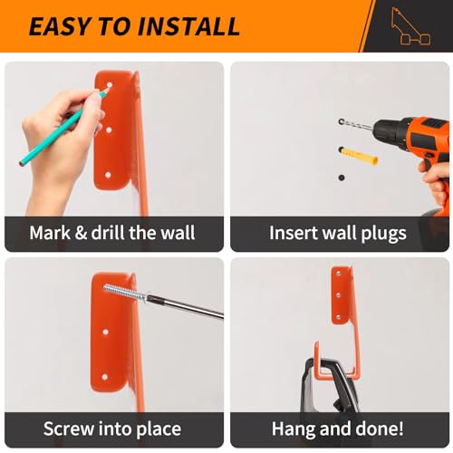 Chainsaw Holder Wall Mount, 2 Pack Heavy Duty Chainsaw - Image 6