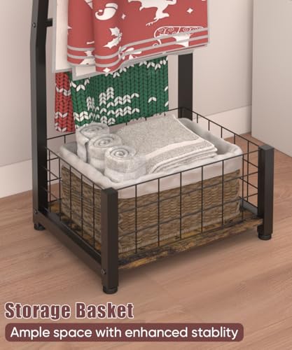 6.3ft Blanket Ladder with Storage Basket, 5 Tier | Home Organization - Image 4