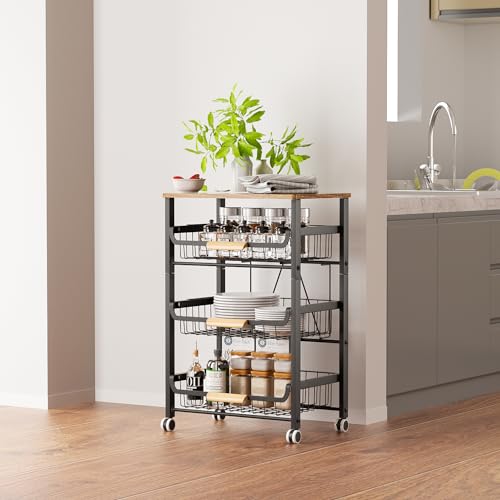 NiuYichee 4-Layer Fruit Basket Kitchen Food Organizer and Rack - Image 3