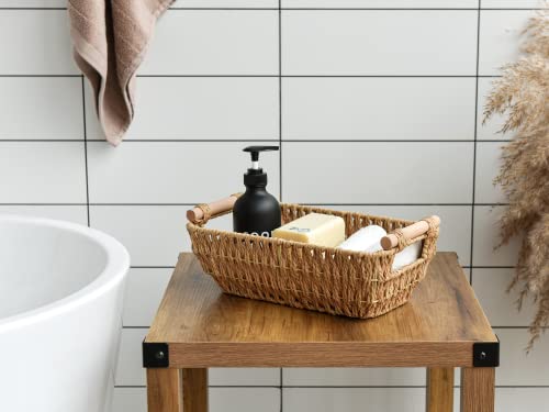 StorageWorks Hand-Woven Small Wicker Baskets, Round Paper Rope - Image 5
