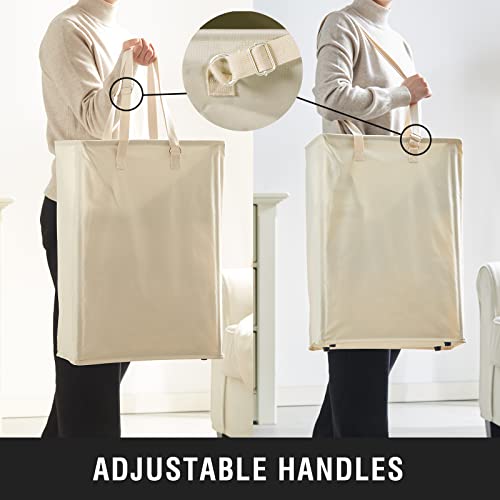 45L Slim Laundry Hamper with Adjustable Long Handles & Mesh Top - Image 4
