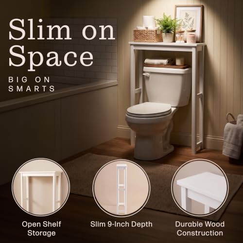 Alaterre Furniture Dorset Over-the-Toilet Storage Shelf, White - Image 5