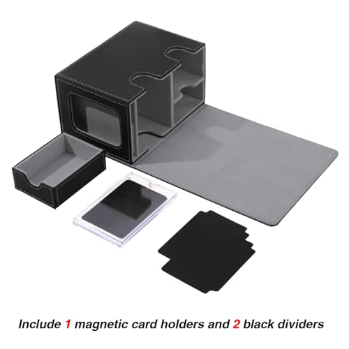 MTG Deck Box for Commander Display with Dice Tray (Black＆Grey) - Image 6