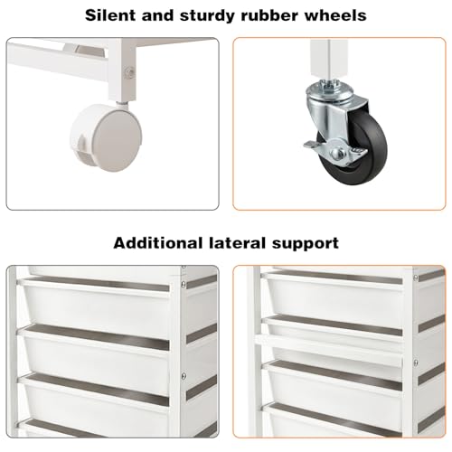 Rolling Storage Cart 8 Drawers Utility Organizer with Wheels - Image 4