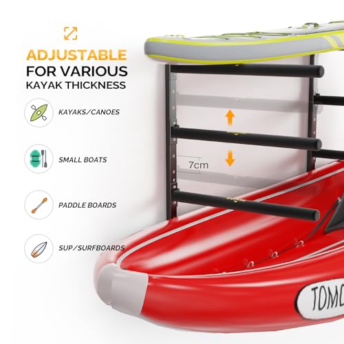 Bonnlo Kayak Storage Rack, Adjustable Heavy Duty Kayak - Image 5