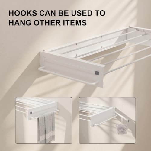 JOOM Wall Mounted Clothes Drying Rack,31.5 Inch Foldable Rack - Image 5