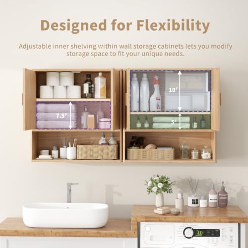 Bathroom Fluted Wall Cabinet, 23.6"W Medicine Cabinet - Image 6