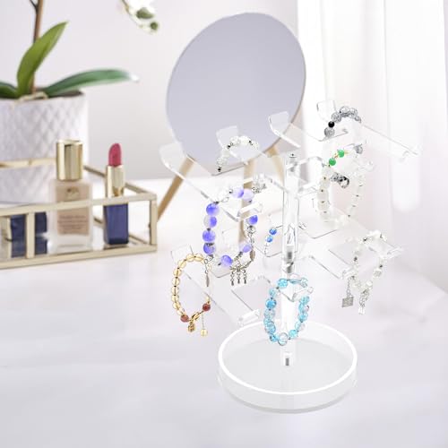 Bracelet Holder Organizer, 2 Tier Acrylic Bracelet Display Stand - Image 8