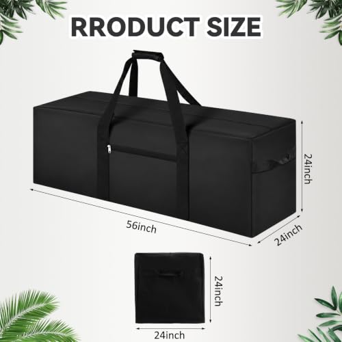 1 Pcs 56 x 24 x 24 Inch, 528 L Large Storage Duffle Bag Black - Image 3