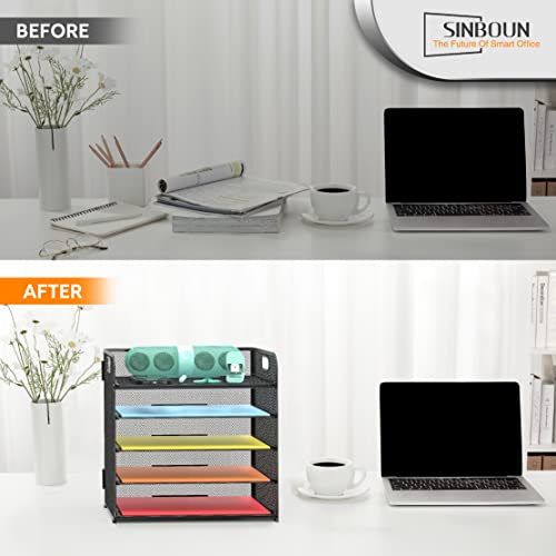 Letter Tray Paper Organizer 5-Tier Desk Organizer File Organizer - Image 5