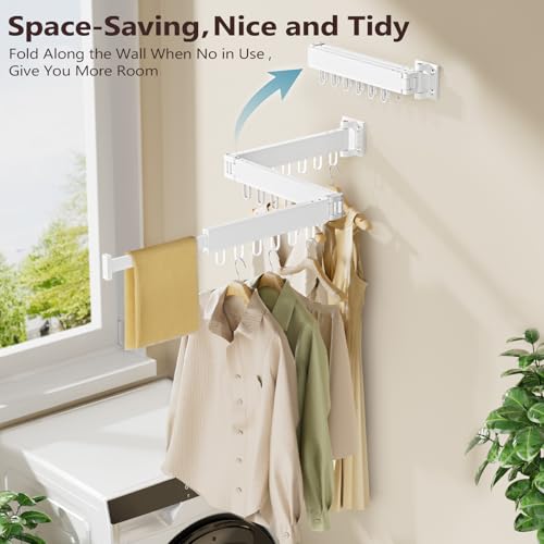 Clothes Drying Rack Wall Mounted, Space-Saving Drying Rack - Image 4
