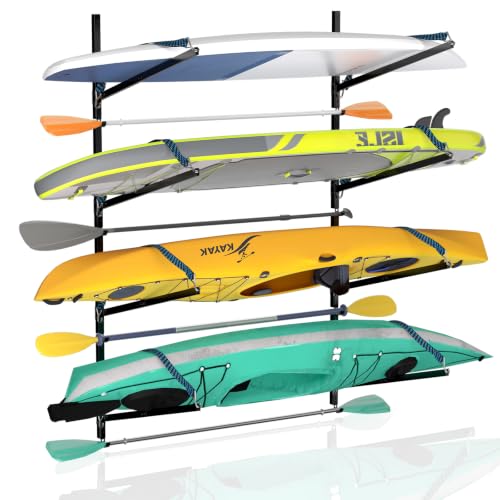 Kayak Wall Storage Rack, 4-Pack L-Frame Holder, Black - Image 2
