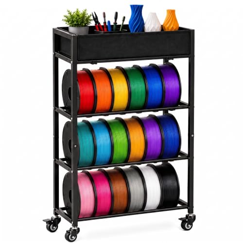MAYJOY 3D Printer Filament Storage Rack with Wheels, Top Bin - Image 2