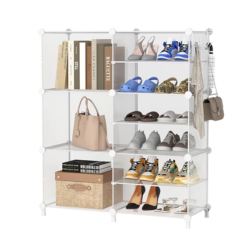 AWTATOS Closet Organizer 6 Cube Storage Shelves, Transparent - Image 7